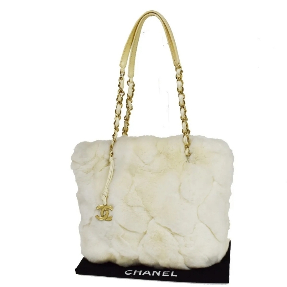 CHANEL 🔥Rare🔥 Leather Lined Fur Harlequin Tote Bag, Gorgeous!